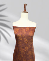 Elegant brown silk outfit with printed chiffon dupatta – Ranya by Highway Fashion